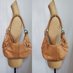 Brighton Ryder Tan Woven Leather Hobo (D409262)/Brighton shoulder Bag